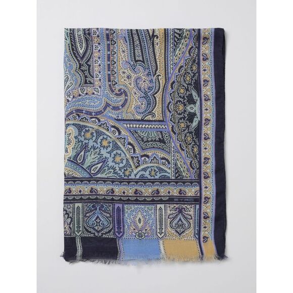 Etro Scarf Men Gnawed Blue